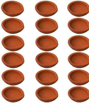 Bajrang stores Pottery (Pack of 21) Table Diya(Height: 2 inch)