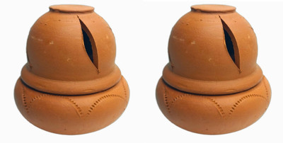 RTM Terracotta (Pack of 2) Table Diya(Height: 3.5 inch)