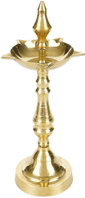 Tia Crafts Brass Table Diya(Height: 10 inch)