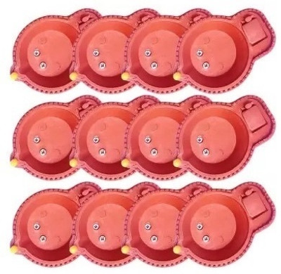 NKKL Traditional LED Water Diya Sensor ,Temple ,Office ,Home ,Diwali Decoration 225 Plastic (Pack of 12) Table Diya Set(Height: 3 inch)