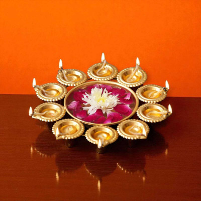 FUMIFY Iron Table Diya(Height: 10 inch)