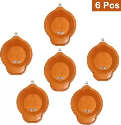 NEUTON Plastic (Pack of 6) Table Diya Set(Height: 2 inch)