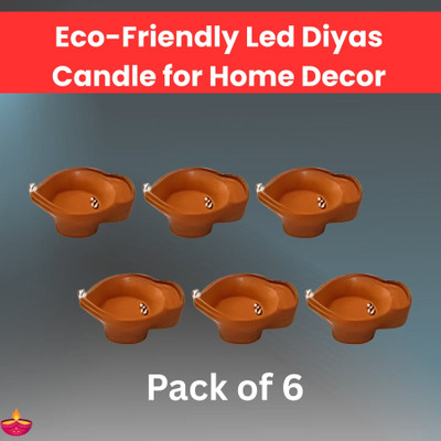 SACRO Plastic (Pack of 6) Table Diya Set(Height: 2 inch)