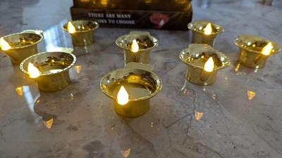 Vinayak Plastic (Pack of 12) Table Diya Set(Height: 1 inch)