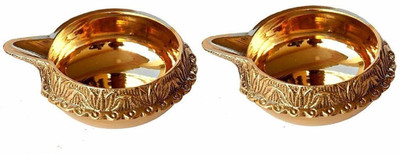 SBBCO Divine Edge Diwali Special Kuber Diya Set Brass (Pack of 2) Table Diya Set(Height: 1 inch)