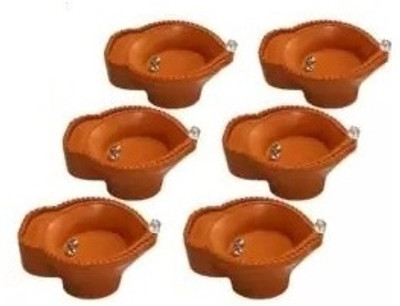 NKPR Plastic (Pack of 6) Table Diya Set(Height: 3 inch)