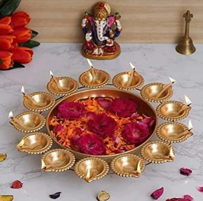 SMOCK STRECH Diya Urli 10 Inch Diwali Decoration Iron Table Diya(Height: 2.5 inch)
