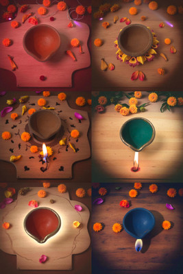 PKG Traditional Mitti Diya | Handmade Clay Oil Lamp for Diwali, Pooja & Home Decor Terracotta (Pack of 6) Table Diya Set(Height: 1.5 inch)