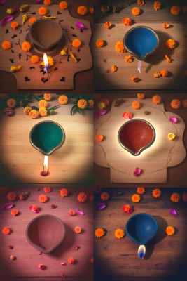 PKG Traditional Mitti Diya | Handmade Clay Oil Lamp for Diwali, Pooja & Home Decor Terracotta (Pack of 6) Table Diya Set(Height: 1.5 inch)