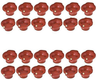 Funandparty Water Sensor Brown Real Diya, Lighten Up When Fill with Water Plastic Plastic (Pack of 24) Hanging Diya Set(Height: 2 inch)
