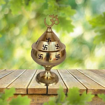 DARIDRA BHANJAN Brass Diya for Puja Akhand Diya Oil Lamp Lanterns for Diwali Mandir Decor Brass Table Diya(Height: 4.5 inch)