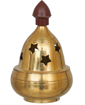 Matallic masterpieces The Premium Brass Round Apple Design Shape Diya/Akhand Diya Brass Table Diya(Height: 3.5 inch)