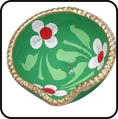 SHIVA TCDG05 Terracotta (Pack of 5) Table Diya Set(Height: 1 inch)