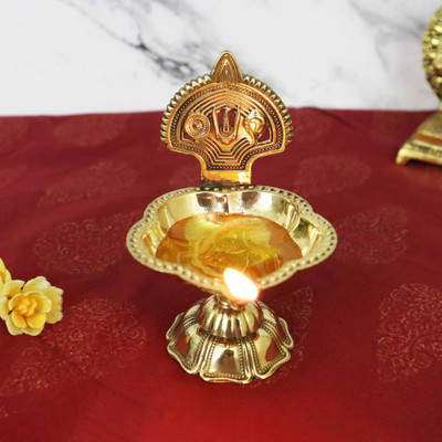 Spillbox Brass Table Diya(Height: 3.3 inch)
