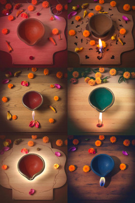 PKG Traditional Mitti Diya | Handmade Clay Oil Lamp for Diwali, Pooja & Home Decor Terracotta (Pack of 6) Table Diya Set(Height: 1.5 inch)