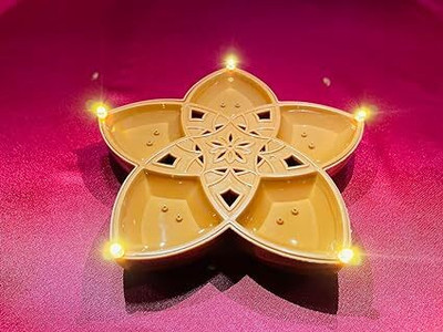 HYATT CREATION Plastic Table Diya Set(Height: 0.21 inch)