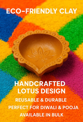 Genuinejain Terracotta Clay Diyas (Pack of 24+6 Free = 30 pcs) Terracotta (Pack of 30) Table Diya Set(Height: 2.5 inch)
