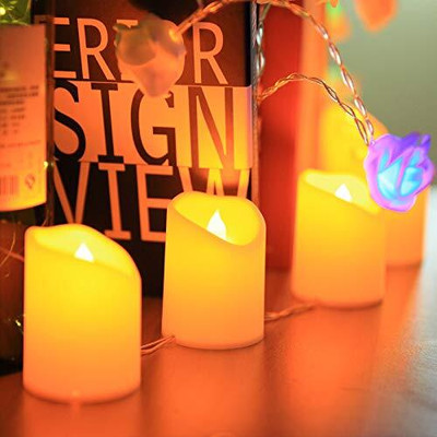 Tia Crafts Acrylic Dancing Flame LED Tea Light Candle for Home Decoration 12 Set Candle(White, Pack of 3)