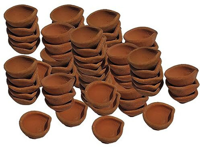Altech International Terracotta (Pack of 35) Table Diya Set(Height: 2 inch)