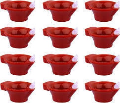 SUVIKSHA Water sensor diya | Plastic Light Diya | Led Diya Pack of 12 Plastic (Pack of 12) Table Diya Set(Height: 1.5 inch)