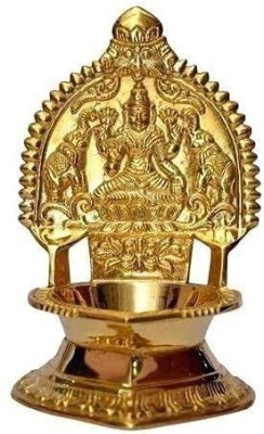 DOKCHAN Kamakshi Devi Brass Oil Deepam/Diya for Pooja|Mandir| Diwali Festival Decoration Brass Table Diya(Height: 3.54 inch)