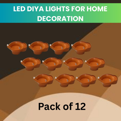 SACRO Plastic (Pack of 12) Table Diya Set(Height: 2 inch)