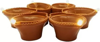 NKL Plastic (Pack of 6) Table Diya Set(Height: 3 inch)