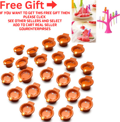 ZURU BUNCH Plastic (Pack of 12) Table Diya Set(Height: 1.1 inch)