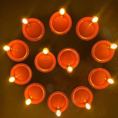 adbeni Plastic (Pack of 6) Table Diya Set(Height: 2 inch)