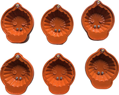 Kbrew Plastic (Pack of 6) Table Diya Set(Height: 1 inch)