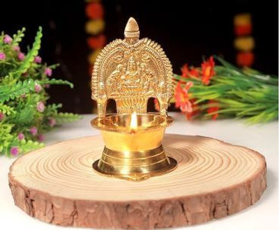 Krishna arts Pure Brass Lakshmi Oil Diya Brass Table Diya(Height: 10.5 inch)