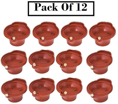 Jantrex 12-Water Sensor Led Diyas Battery Operated For Home Decor, Festivals Decoration Plastic (Pack of 12) Table Diya Set(Height: 3 inch)