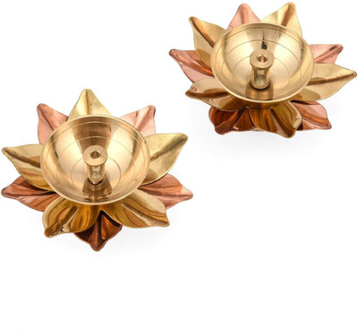 Von Brass Table Diya(Height: 4 inch)