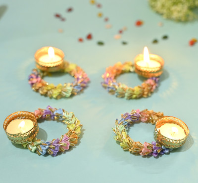 CHANUN Brass Table Diya Set(Height: 3.5 inch)