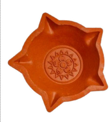 Mugila VMK1000 Earthenware (Pack of 10) Table Diya Set(Height: 2 inch)