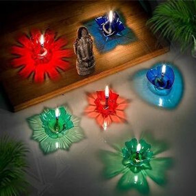 DANGIGEV Plastic (Pack of 12) Table Diya Set(Height: 2 inch)