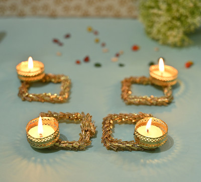 CHANUN Brass Table Diya Set(Height: 3.5 inch)
