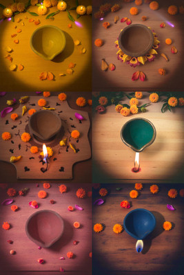 PKG Traditional Mitti Diya | Handmade Clay Oil Lamp for Diwali, Pooja & Home Decor Terracotta (Pack of 6) Table Diya Set(Height: 1.5 inch)