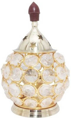 KAPER Brass, Crystal Table Diya(Height: 5.5 inch)