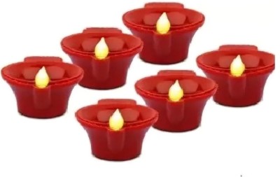 MADHU ENTERPRISES Traditional Water Sensor Electric LED Diyas for Home Decoration (6 pcs) Plastic (Pack of 6) Table Diya Set(Height: 2 inch)