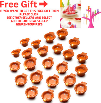 ZURU BUNCH Flameless and Smokeless Water Sensor Eco-Friendly Led Diyas for Home Decor Plastic (Pack of 30) Table Diya Set(Height: 1.3 inch)