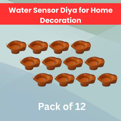 Frony Plastic (Pack of 12) Table Diya Set(Height: 2 inch)