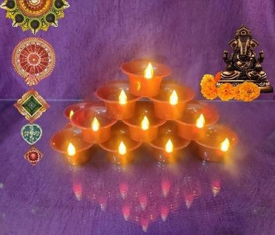 ALORNIKA WATER SENSOR DIYA LED LIGHTS FOR DIWALI DECORATION Plastic Plastic (Pack of 6) Table Diya Set(Height: 2 inch)