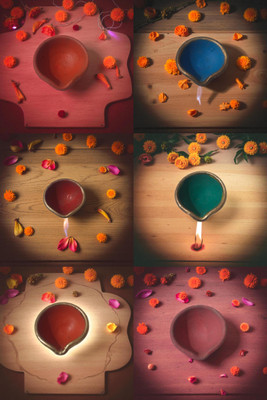 PKG Traditional Mitti Diya | Handmade Clay Oil Lamp for Diwali, Pooja & Home Decor Terracotta (Pack of 6) Table Diya Set(Height: 1.5 inch)