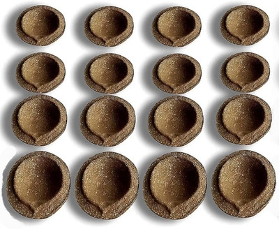 sugandha Panchayagavya Gobar Diya Cow Dung (Pack of 15) Table Diya Set(Height: 0.3 inch)