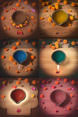 PKG Traditional Mitti Diya | Handmade Clay Oil Lamp for Diwali, Pooja & Home Decor Terracotta (Pack of 6) Table Diya Set(Height: 1.5 inch)