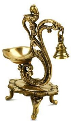 Rudra Centre Peacock Bell Brass Table Diya(Height: 8 inch)