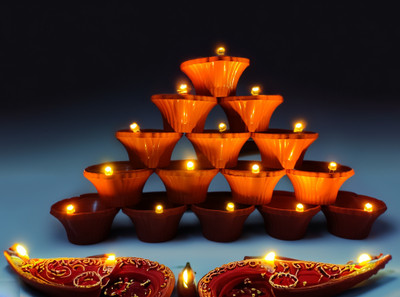 Nabhya Plastic (Pack of 24) Table Diya Set(Height: 1 inch)