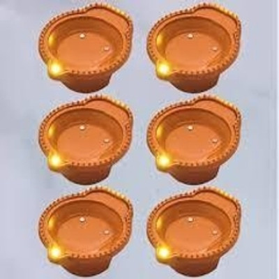 SUVIKSHA Plastic (Pack of 6) Table Diya Set(Height: 1.5 inch)