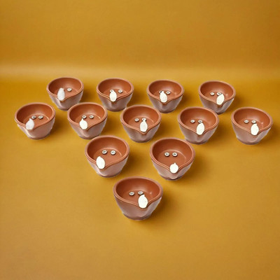 3BAAN Plastic (Pack of 12) Table Diya Set(Height: 4 inch)